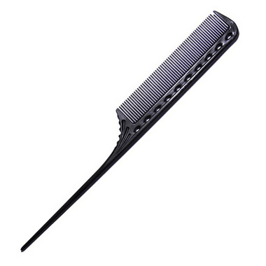 black plastic hair comb with wide and narrow teeth