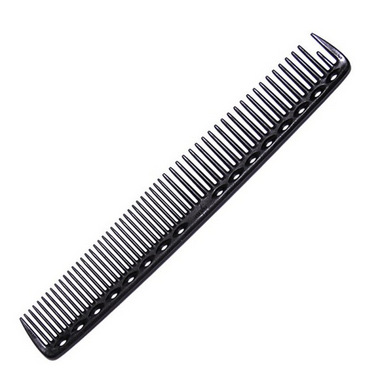 black comb with fine and wide teeth designed for hair styling