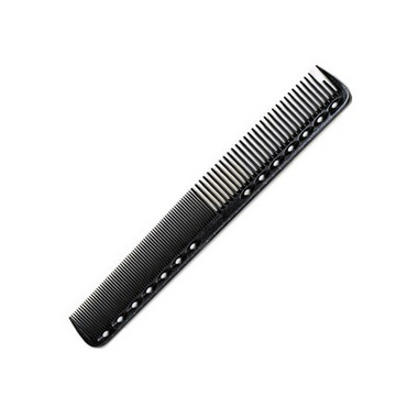 A brown hair comb with a unique design, featuring both wide and narrow teeth for versatile styling and grooming.